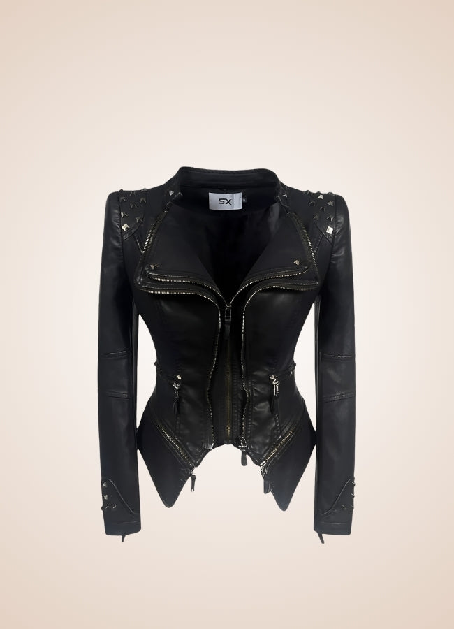 Steampunk Biker Leather Jacket UK