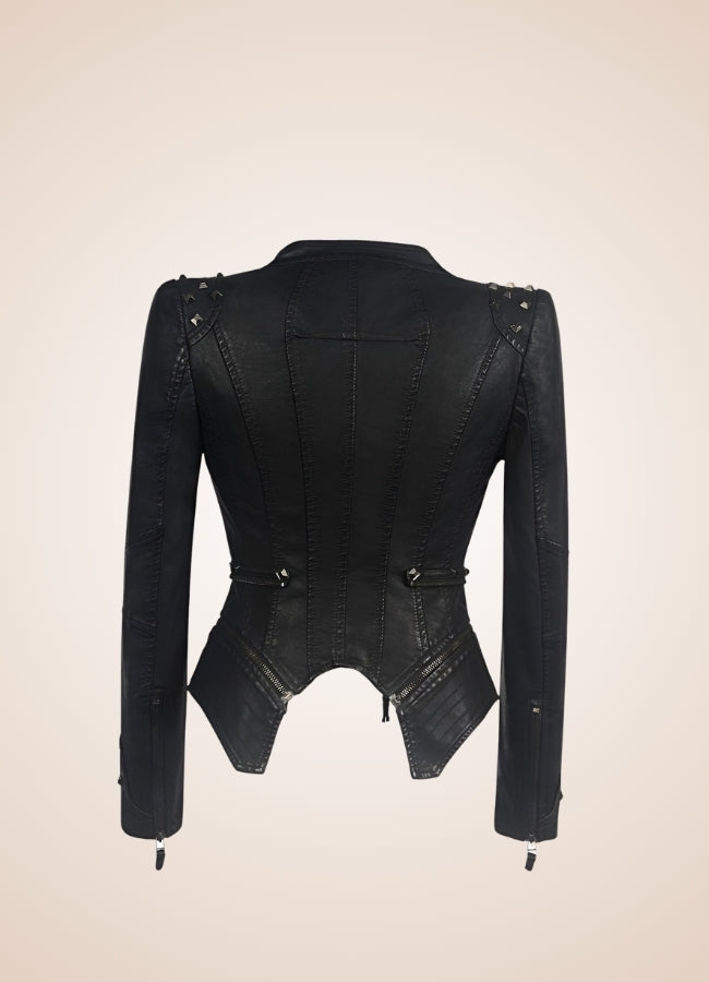 Steampunk Biker Leather Jacket UK