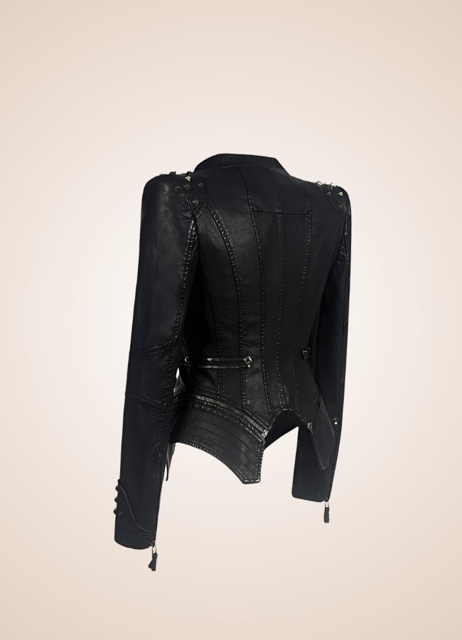 Steampunk Biker Leather Jacket UK