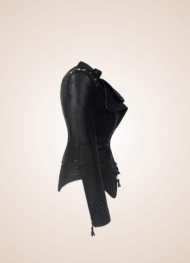 Steampunk Biker Leather Jacket UK