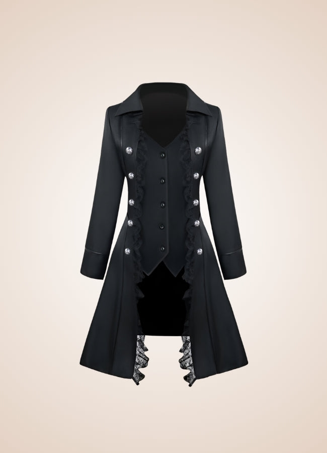 Steampunk Black Goth Women's Coat UK