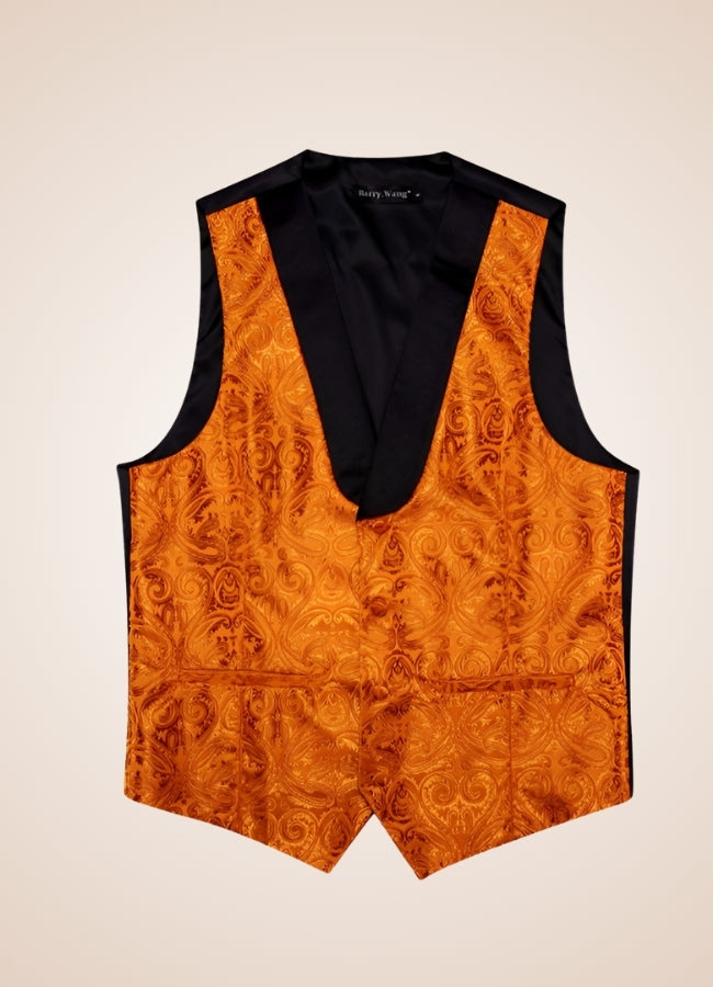 Steampunk Black Orange Suit Vest UK