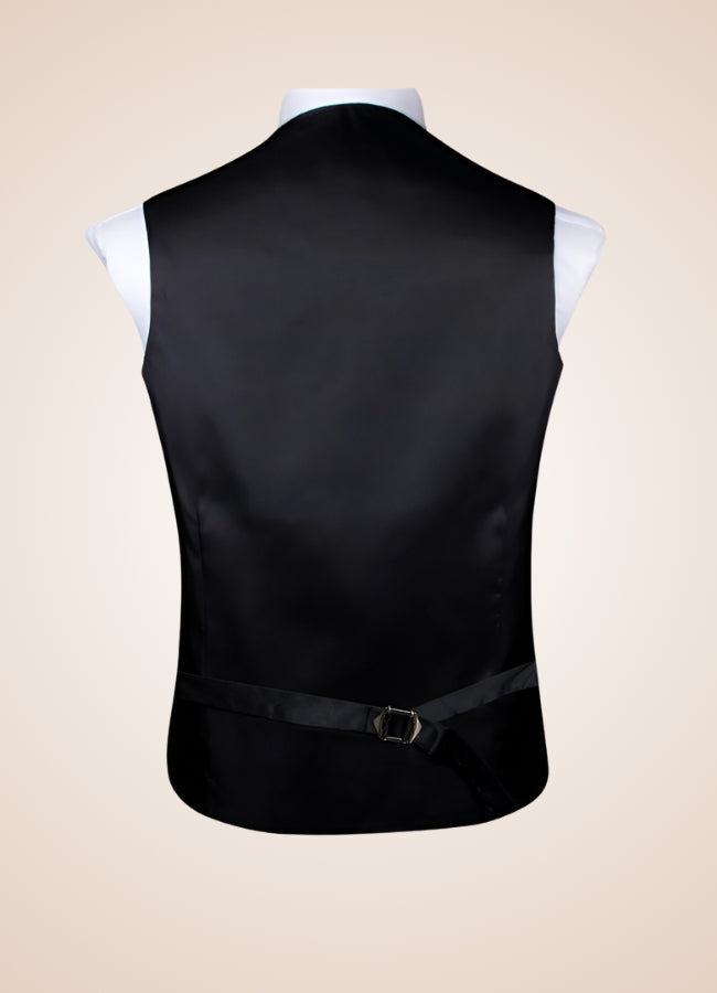 Steampunk Black Pattern Suit Vest UK