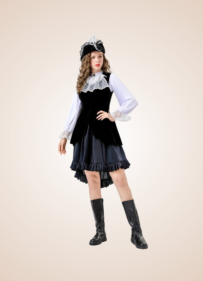 Steampunk Black Pirate Corset Dress UK