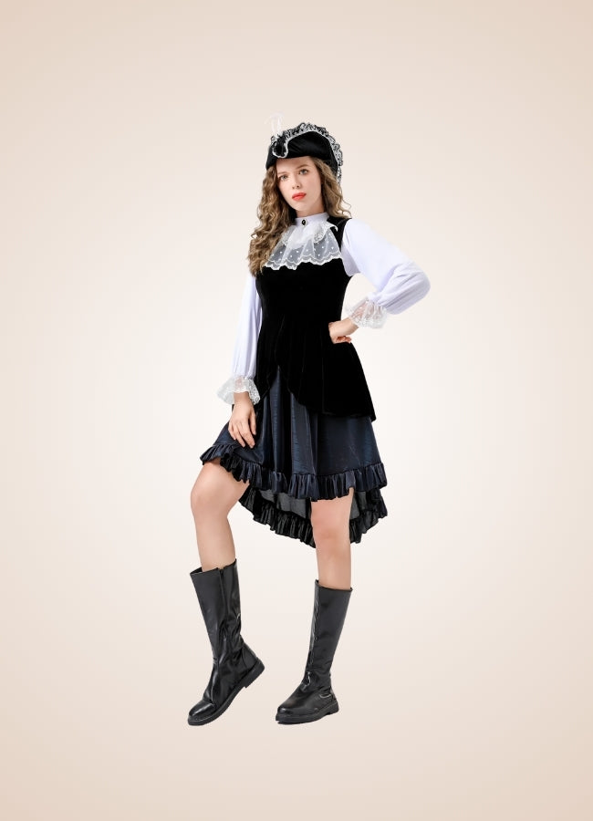 Steampunk Black Pirate Corset Dress UK