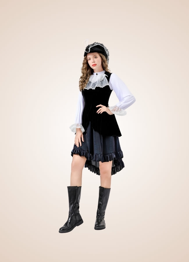 Steampunk Black Pirate Corset Dress UK