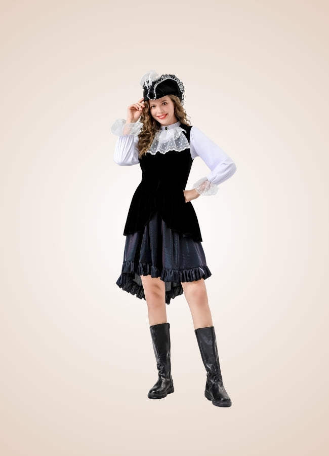 Steampunk Black Pirate Corset Dress UK