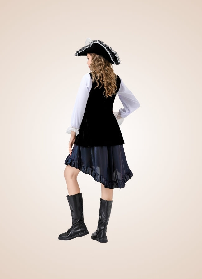 Steampunk Black Pirate Corset Dress UK