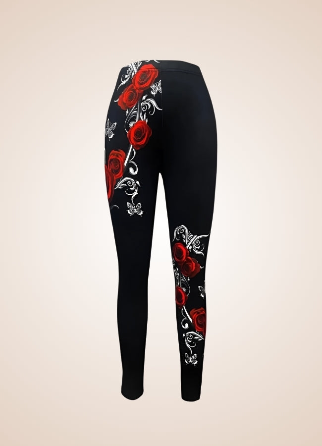Steampunk Black Roses Legging UK