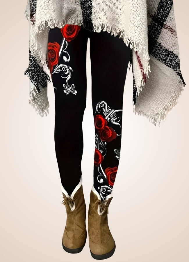 Steampunk Black Roses Legging UK