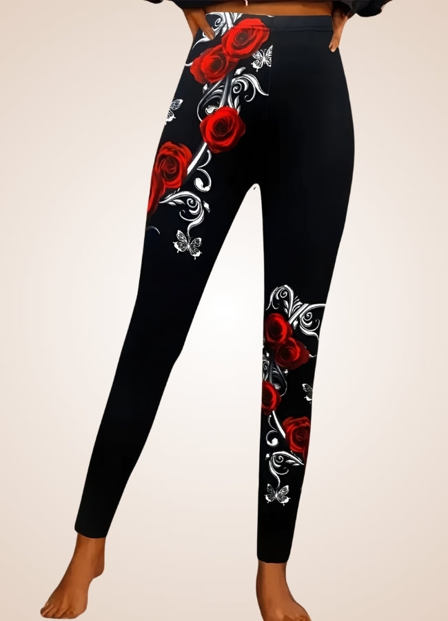 Steampunk Black Roses Legging UK