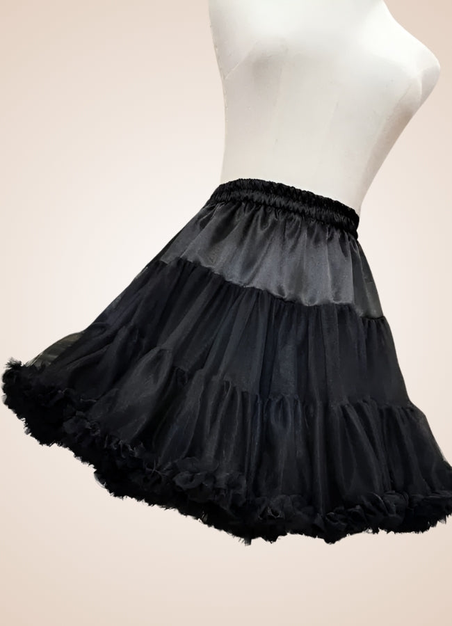 Steampunk Black Ruffled Skirt UK
