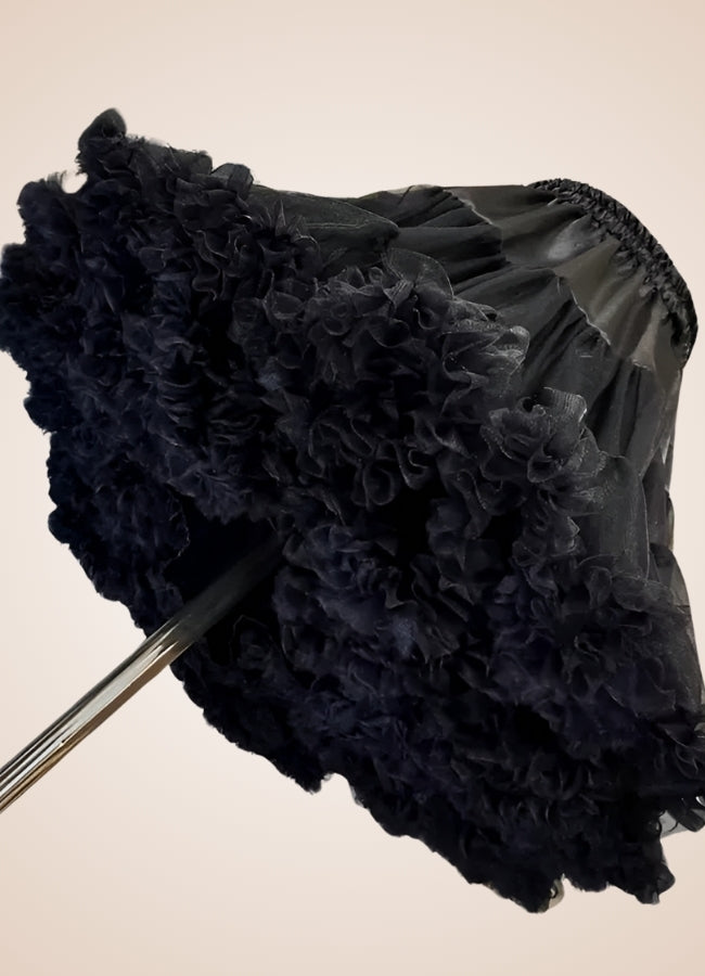 Steampunk Black Ruffled Skirt UK