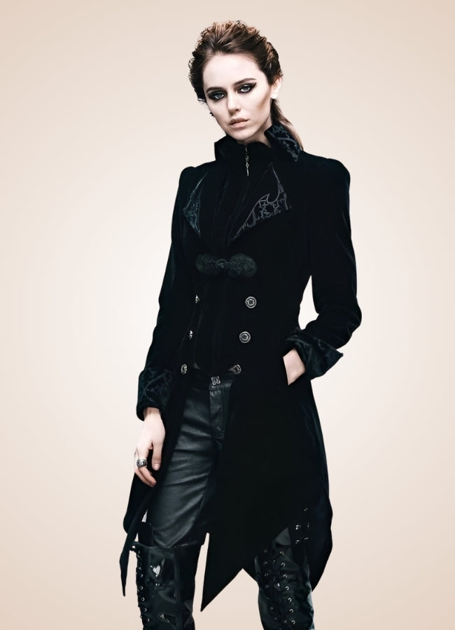 Steampunk Black Trench Coat UK