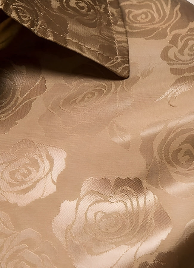 Steampunk Brown Flower Pattern Shirt UK