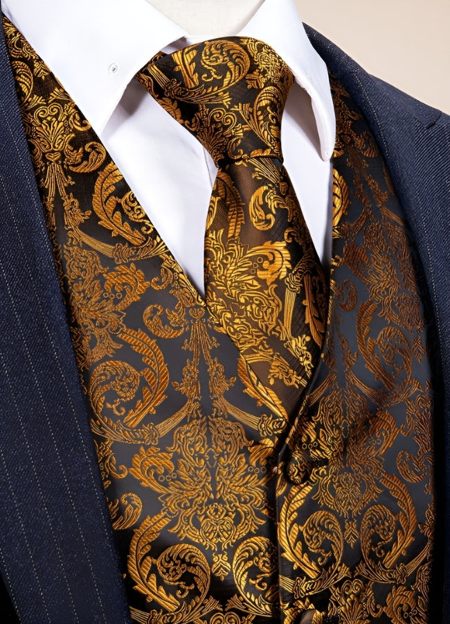 Steampunk Brown Gold Suit Vest UK