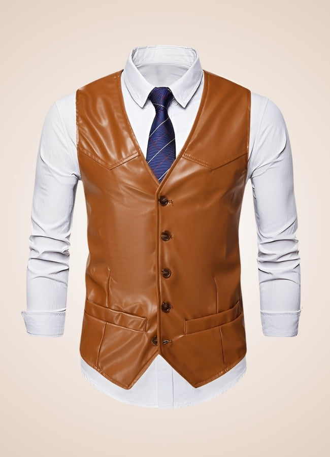 Steampunk Brown Leather Gilet UK