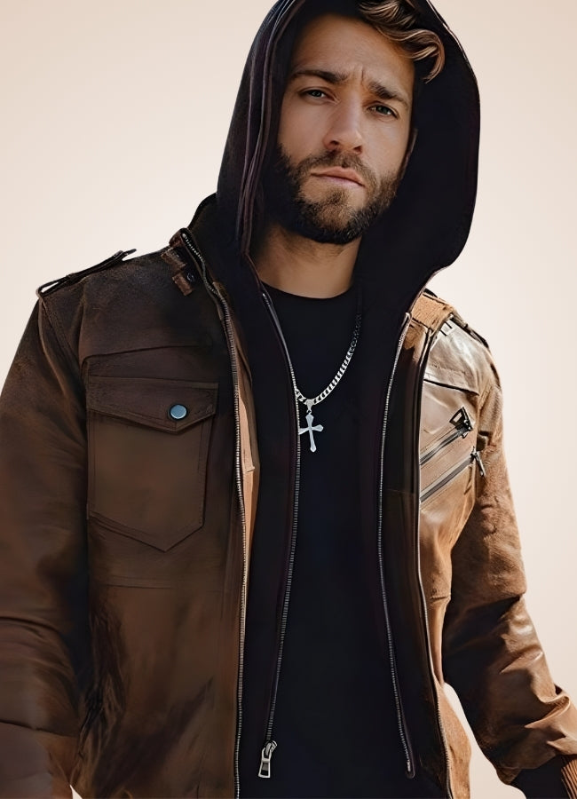 Steampunk Brown Leather Jacket UK