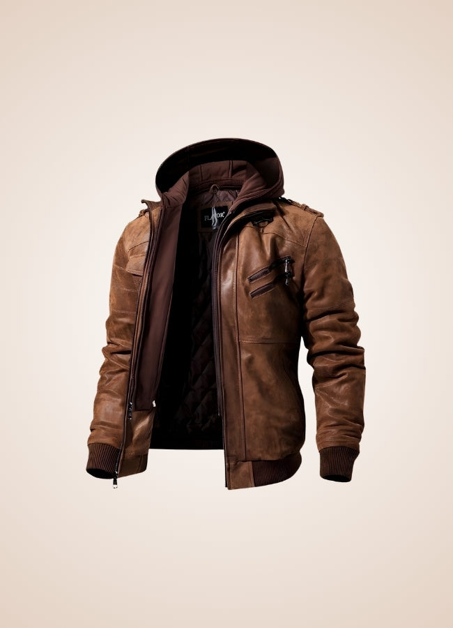 Steampunk Brown Leather Jacket UK