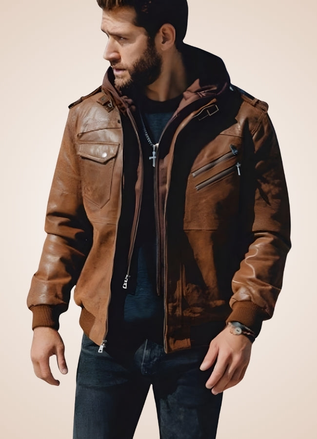 Steampunk Brown Leather Jacket UK