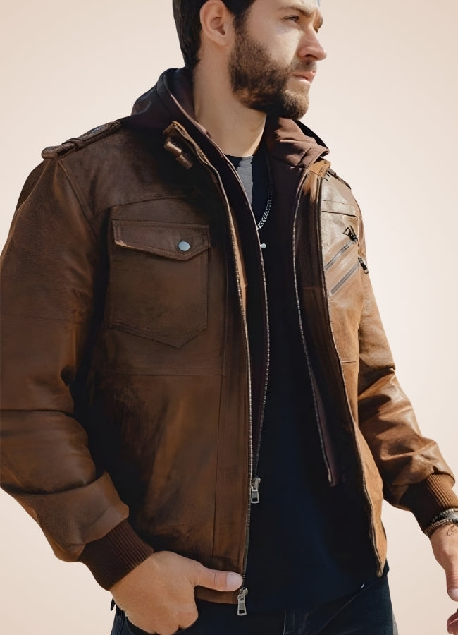 Steampunk Brown Leather Jacket UK