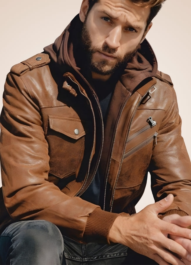 Steampunk Brown Leather Jacket UK
