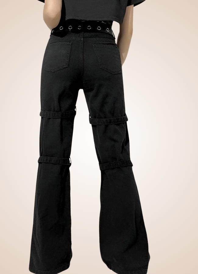 Steampunk Buckle Baggy Pants UK