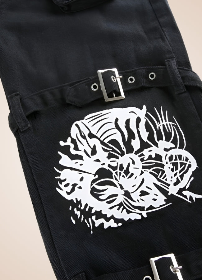 Steampunk Buckle Baggy Pants UK