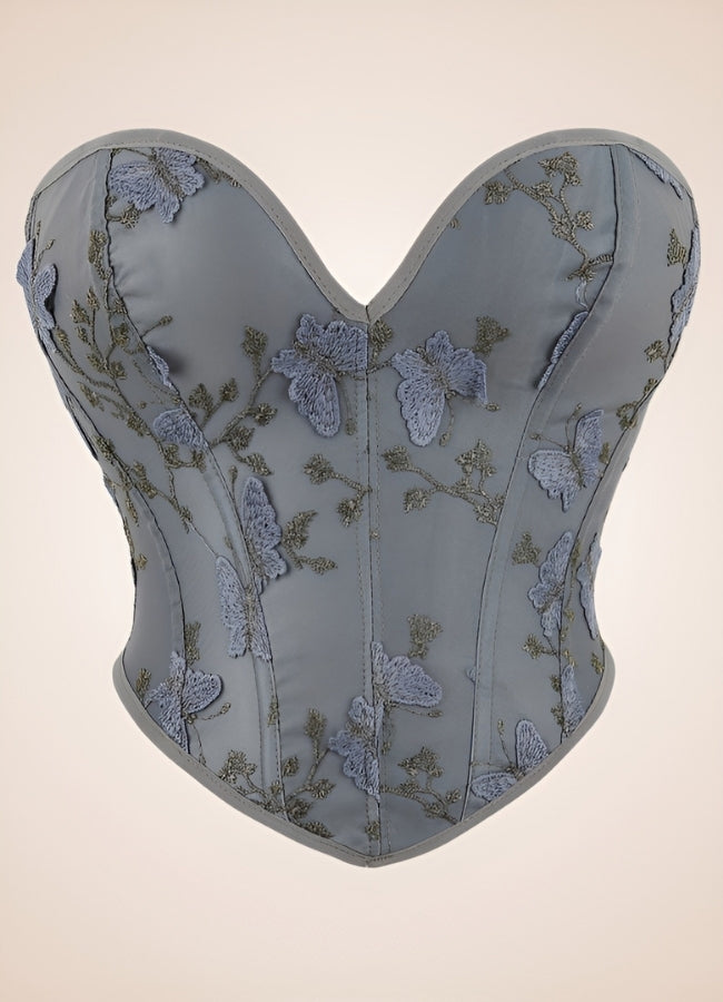 Steampunk Butterfly Embroidery Corset UK