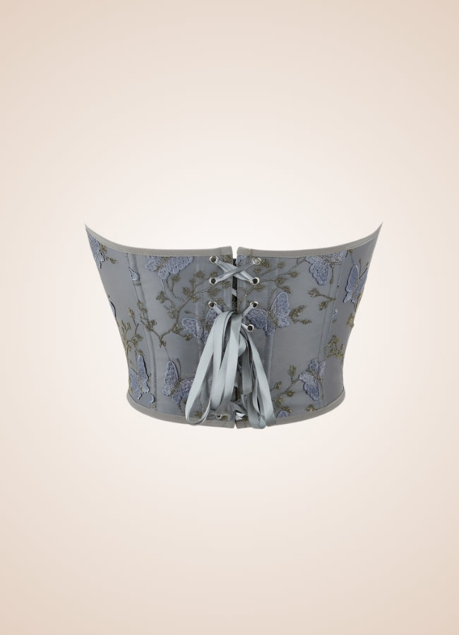 Steampunk Butterfly Embroidery Corset UK