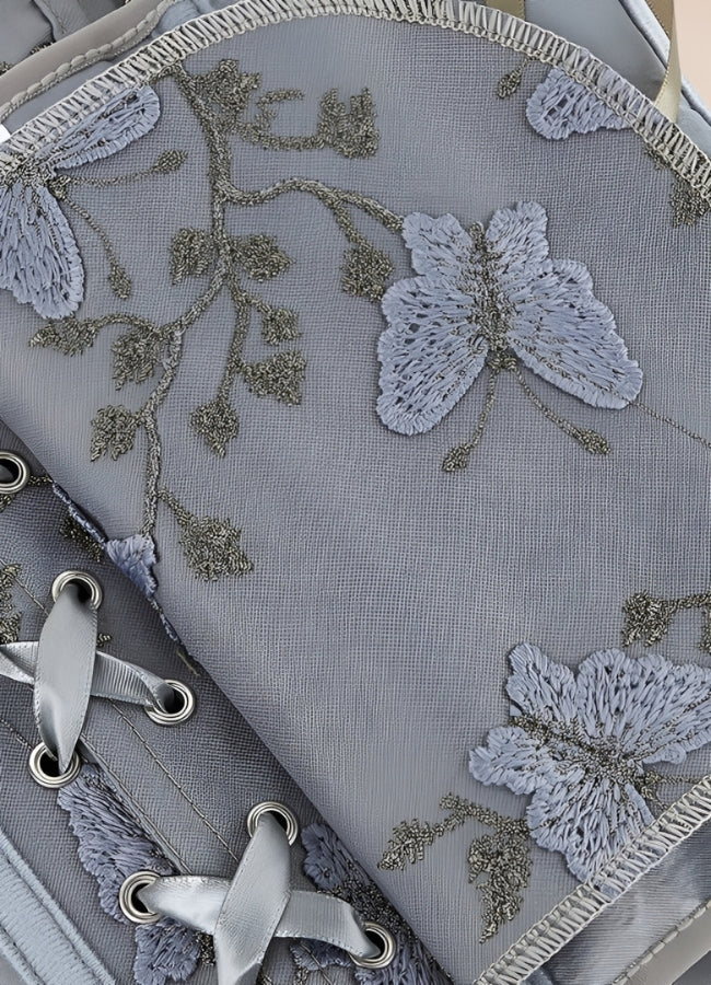Steampunk Butterfly Embroidery Corset UK
