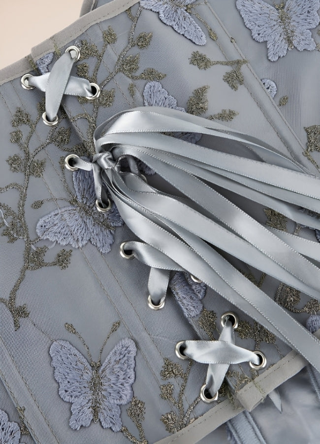 Steampunk Butterfly Embroidery Corset UK