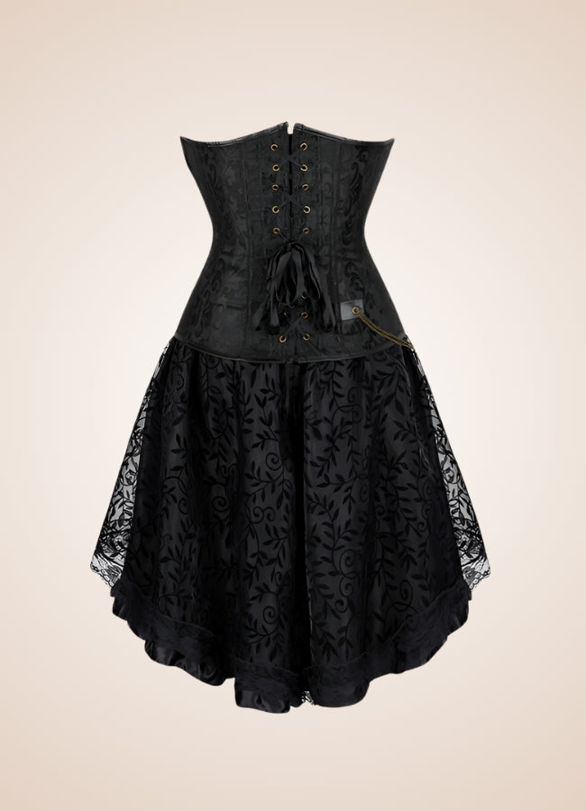 Steampunk Chain Leather Corset Dress UK