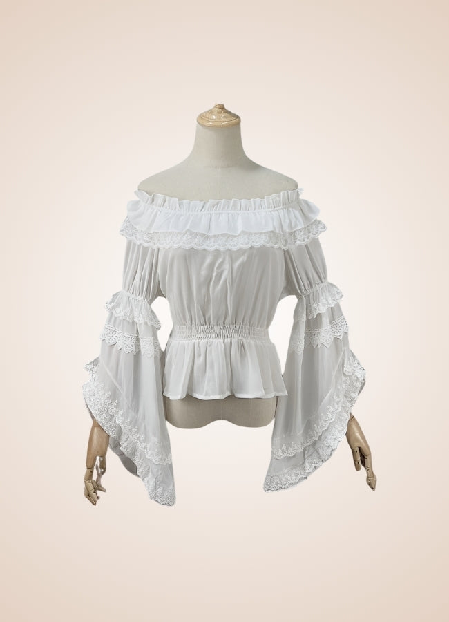 Steampunk Chiffon Ruffles Shirt UK