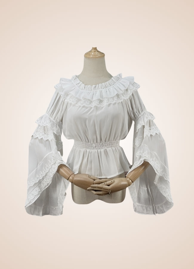 Steampunk Chiffon Ruffles Shirt UK