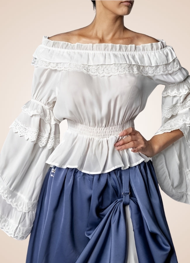 Steampunk Chiffon Ruffles Shirt UK