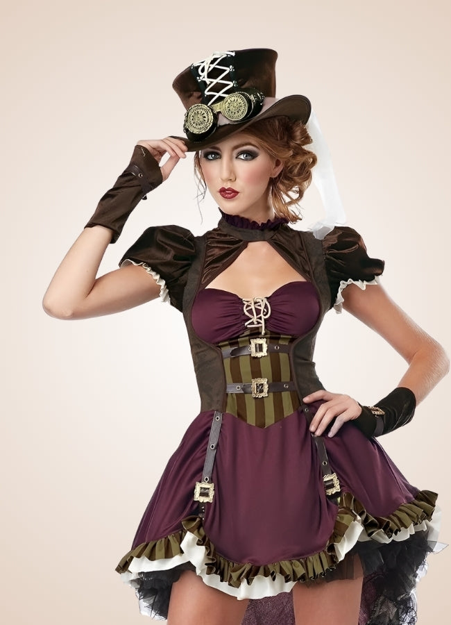 Steampunk Classic Brown Dress UK