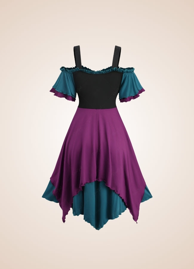 Steampunk Cold Shoulder Lace Dress UK