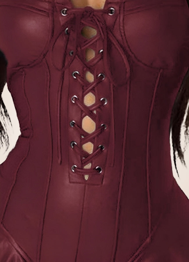 Steampunk Crossed Leather Dress UK