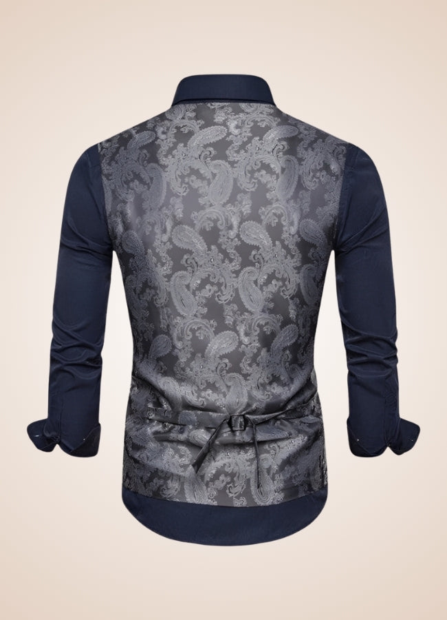 Steampunk Double Breasted Grey Vest UK