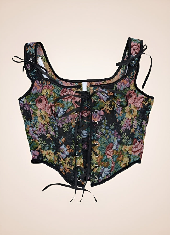 Steampunk Flower Pattern Bustier UK