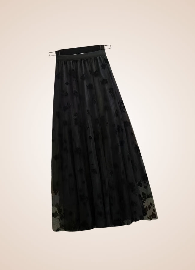 Steampunk Flower Pattern Tulle Skirt UK
