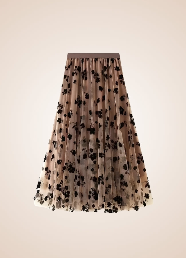 Steampunk Flower Pattern Tulle Skirt UK