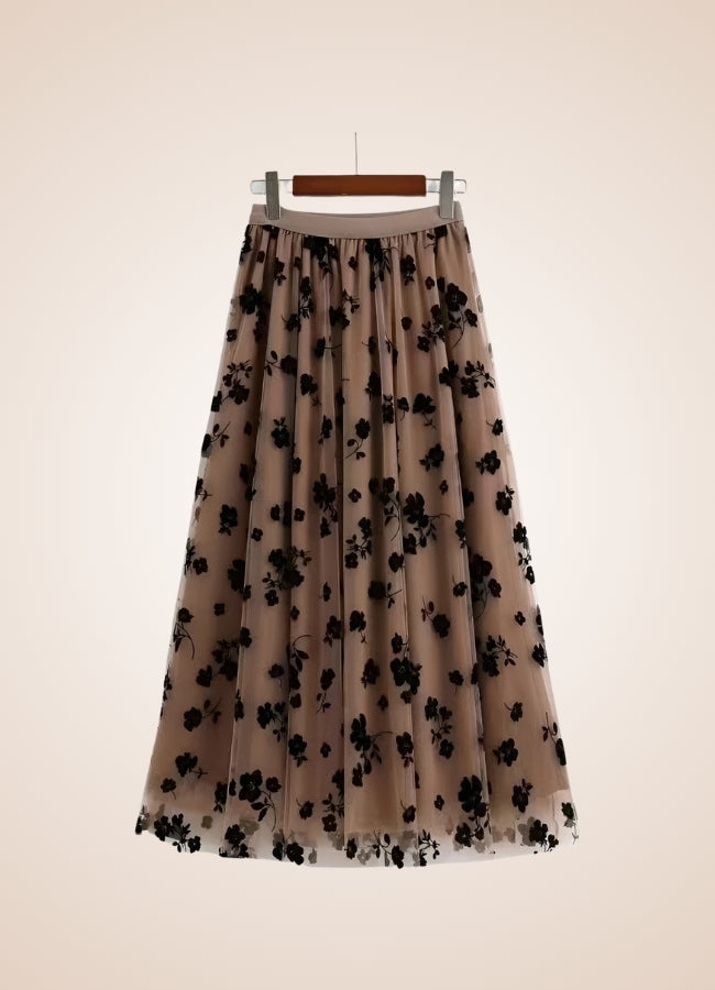 Steampunk Flower Pattern Tulle Skirt UK