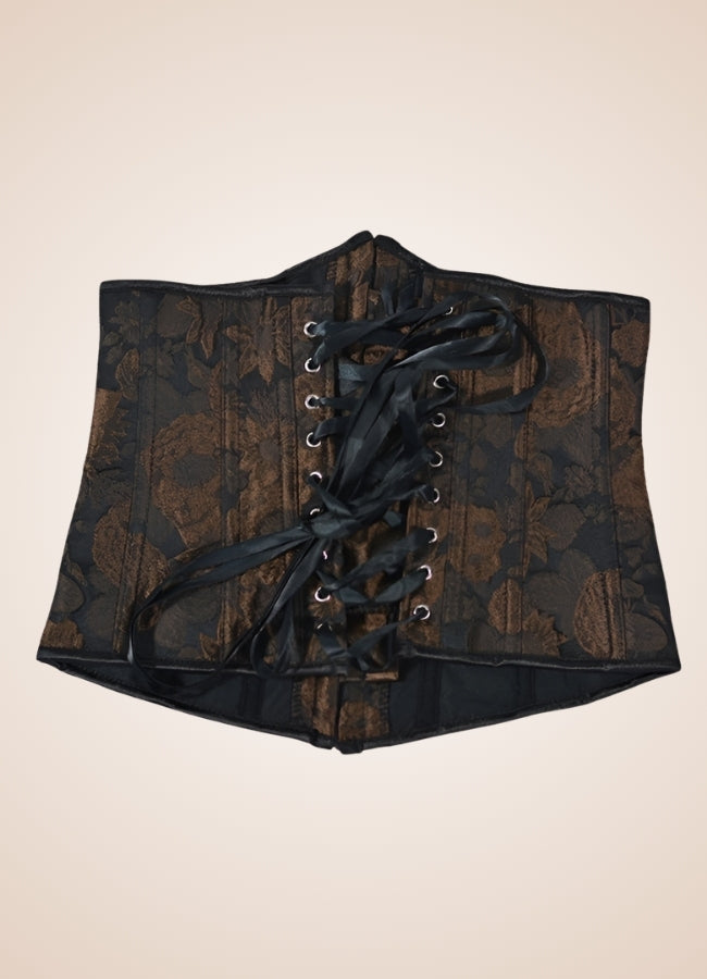 Steampunk Flower Pattern Underbust Corset UK