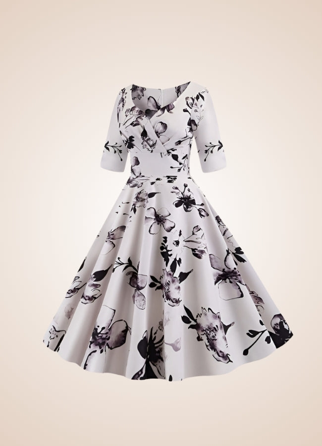 Steampunk Flower Print Dress UK