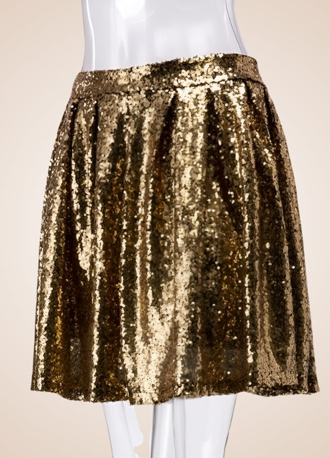 Steampunk Golden Mini Skirt UK