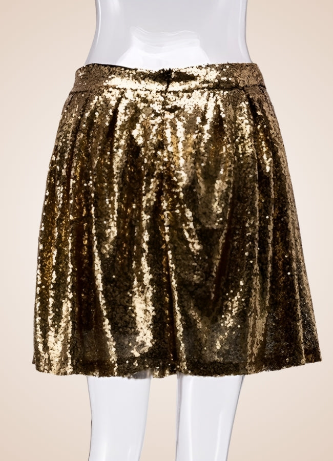 Steampunk Golden Mini Skirt UK