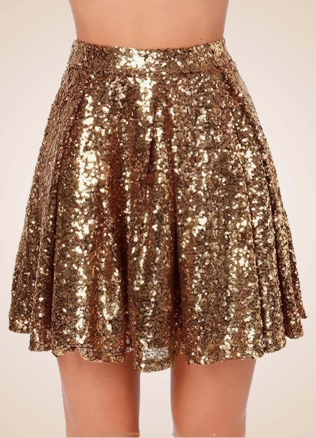 Steampunk Golden Mini Skirt UK
