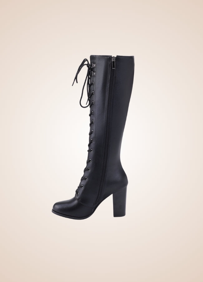 Steampunk Goth Black Chunky Boots UK